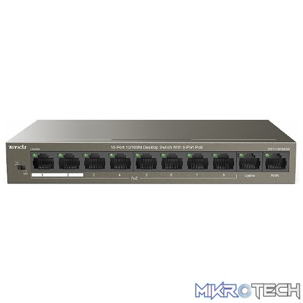TENDA SWITCH 10/100 10 PORT 2XUP 8XPOE 6 TENDA SWITCH 10/100 10 PORT 2XUP 8XPOE 6