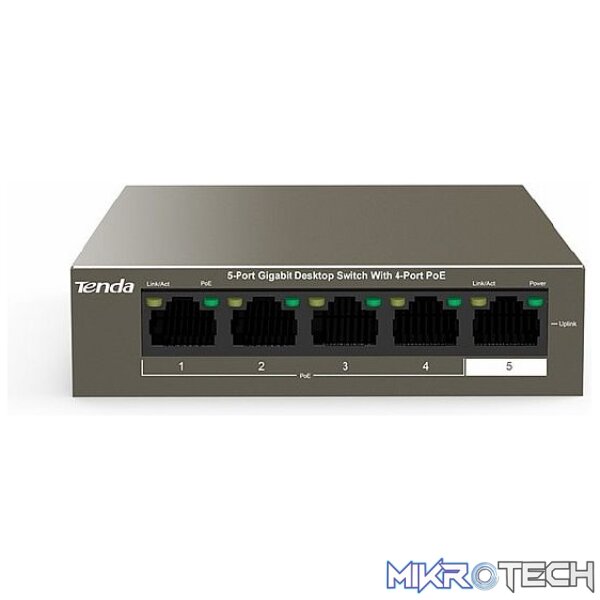 TENDA SWITCH 4 PORT GB POE 15.4W 1 RJ45 TENDA SWITCH 4 PORT GB POE 15.4W 1 RJ45