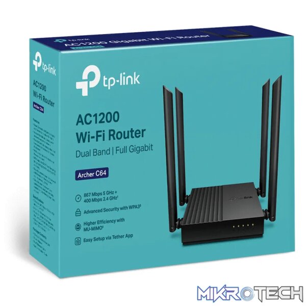TP-Link Archer C64 AC1200 MU-MIMO Wi-Fi Router - Image 4
