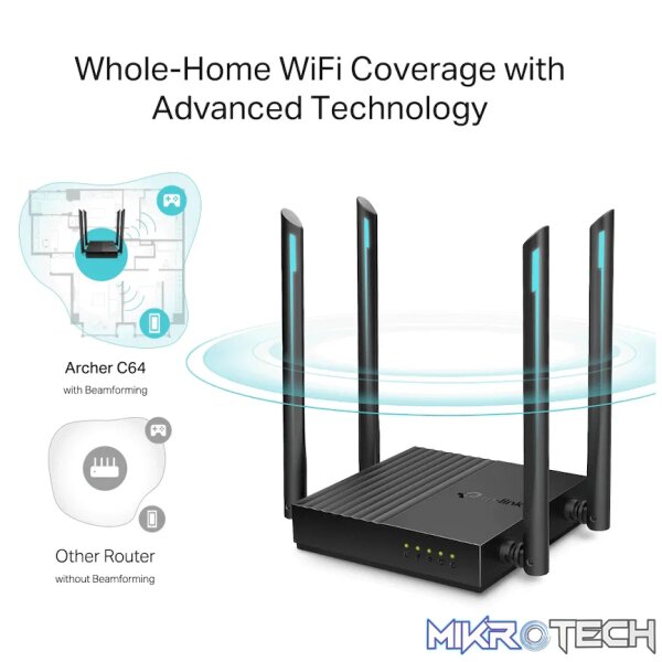 TP-Link Archer C64 AC1200 MU-MIMO Wi-Fi Router - Image 6