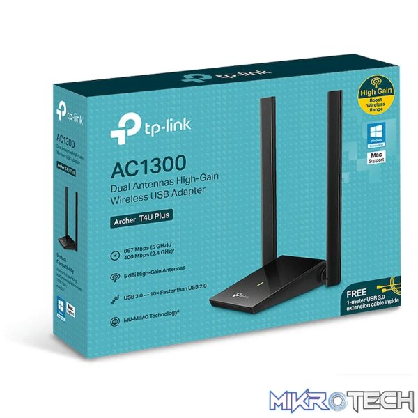 TP-Link Archer T4U Plus AC1300 Dual Antennas High-Gain Wireless USB Adapter - Image 4
