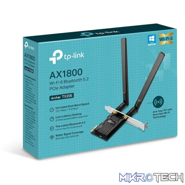 TP-Link Archer TX20E AX1800 Wi-Fi 6 Bluetooth 5.2 PCIe Adapter - Image 2