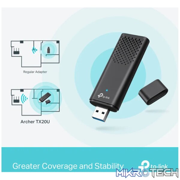 TP-Link Archer TX20U Dual-Band Wi-Fi 6 Wireless USB Adapter - Image 5