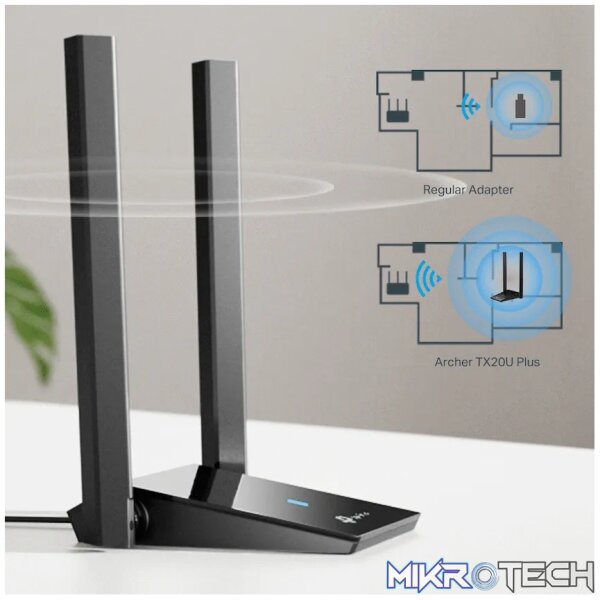 TP-Link Archer TX20U Plus AX1800 Dual Antennas High-Gain Wireless USB Adapter - Image 5