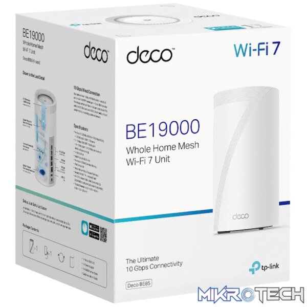 TP-Link Deco BE85 (1-Pack) BE19000 Tri-Band Whole Home Mesh Wi-Fi 7 System - Image 3
