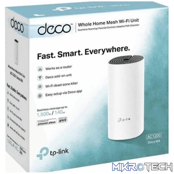 TP-Link Deco M4 (1-Pack) AC1200 Whole-Home Mesh Wi-Fi System - Image 3