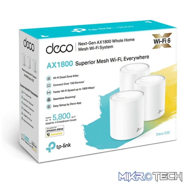 TP-Link Deco X10 (3-Pack) AX1500 Whole-Home Mesh Wi-Fi 6 System (Tri-Band) - Image 3