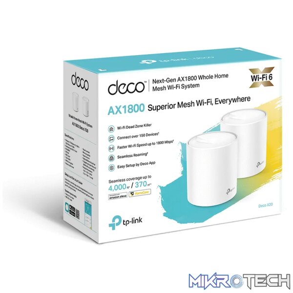 TP-Link Deco X20 (2-Pack) AX1800 Whole-Home Mesh Wi-Fi 6 System (Tri-Band) - Image 6