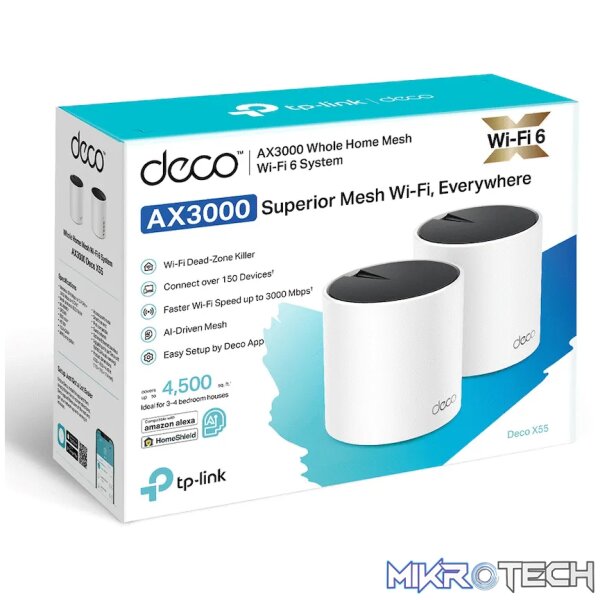 TP-Link Deco X55 (3-Pack) AX3000 Whole Home Mesh Wi-Fi 6 System - Image 2
