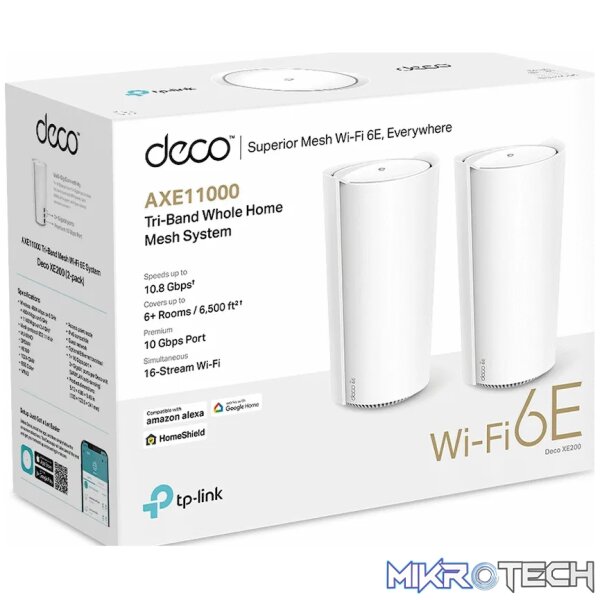 TP-Link Deco XE200 (2-Pack) AXE11000 Whole Home Mesh Wi-Fi 6E System (Tri-Band) - Image 5