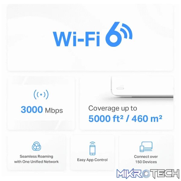 TP-Link Mercusys Halo H80X (2-Pack) AX3000 Wi-Fi 6 Mesh System - Image 5