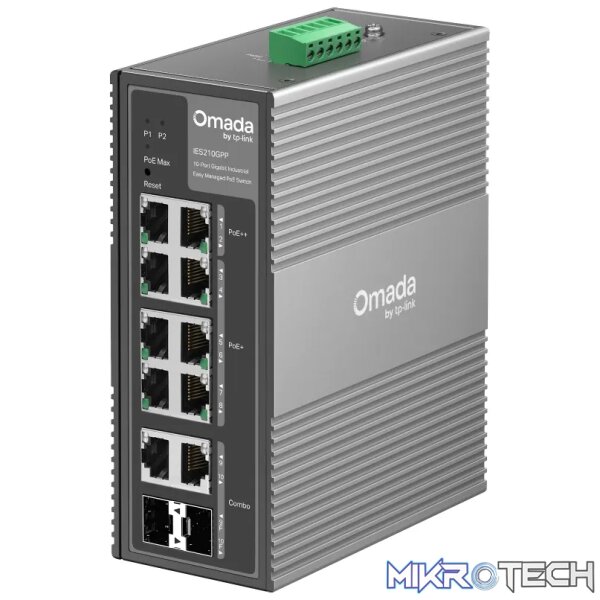 TP-Link Omada 10-Port Gigabit Industrial Easy Managed Switch with 6-Port PoE+ and 2-Port PoE++ - Image 2