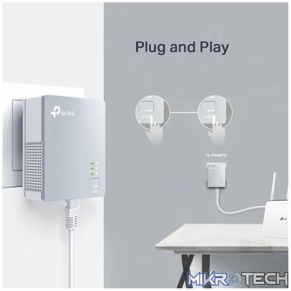 TP-Link PA4010-KIT AV500 Powerline Wi-Fi Kit - Image 5