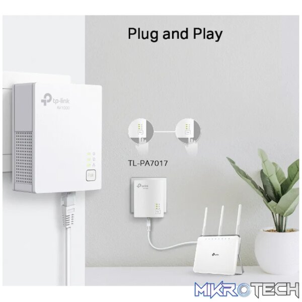 TP-Link TL-PA7017KIT AV1000 Gigabit Powerline Starter Kit - Image 6