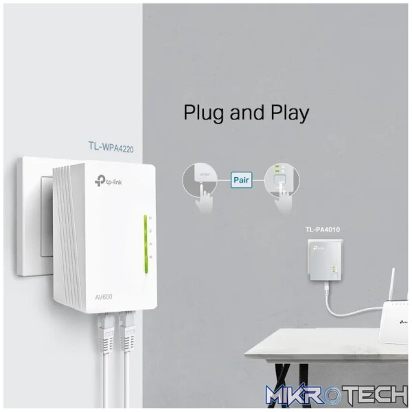 TP-Link TL-WPA4220 TKIT Twin AV600 Powerline Wi-Fi Kit - Image 6