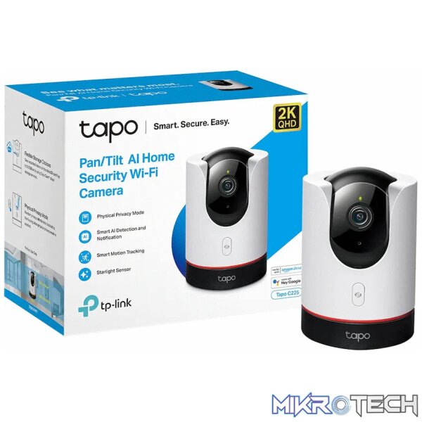 TP-Link Tapo C225 2K QHD Pan/Tilt AI Home Security Wi-Fi Camera - Image 2