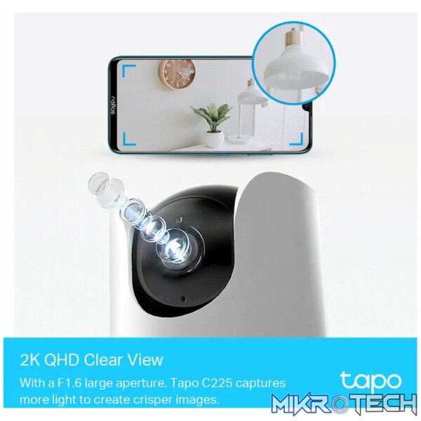 TP-Link Tapo C225 2K QHD Pan/Tilt AI Home Security Wi-Fi Camera - Image 3