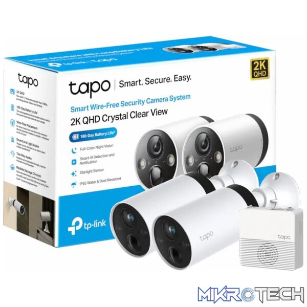 TP-Link Tapo C420S2 2K Smart Wire-Free Security Camera, 2 Camera System - Image 4
