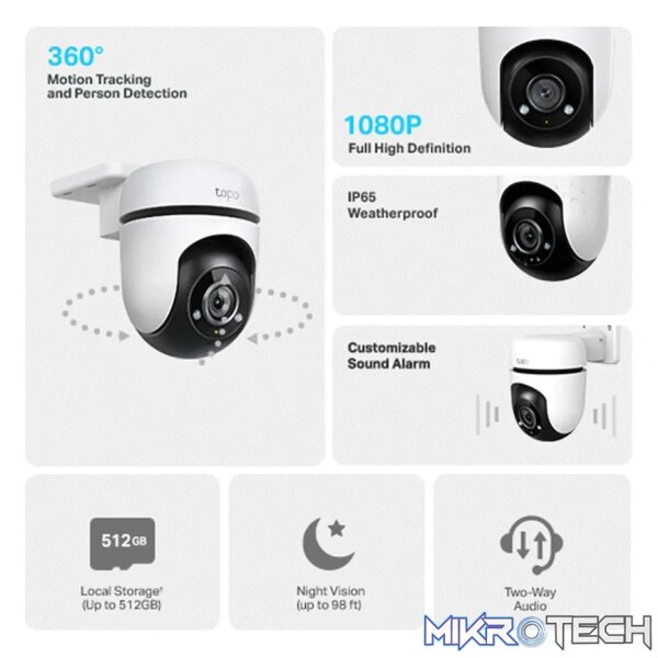 TP-Link Tapo C500 1080p Outdoor Pan/Tilt Security Wi-Fi Camera - Image 4