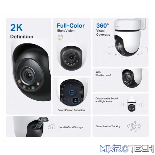 TP-Link Tapo C510W 2K Outdoor Pan/Tilt Security WiFi Camera - Image 2