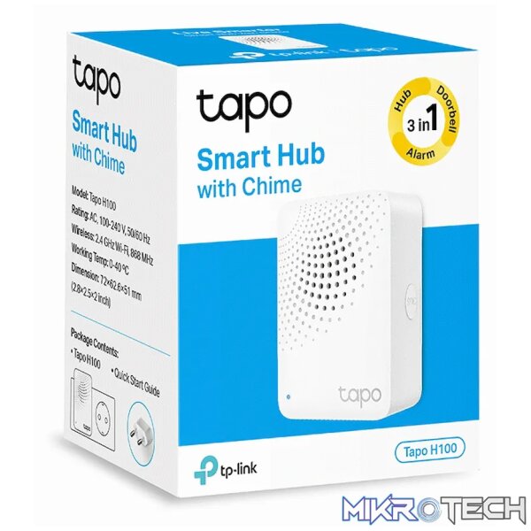 TP-Link Tapo H100 Smart Wi-Fi 868mhz Hub with Chime - Image 2