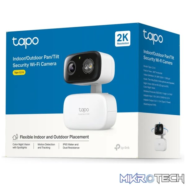 TP-Link Tapo Indoor/Outdoor Pan/Tilt Security Wi-Fi Camera | Tapo C216 - Image 4