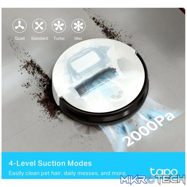 TP-Link Tapo RV10 Robot Vacuum and Mop, Gyroscope, 2600 mAh, 300 ml - Image 5