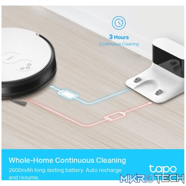 TP-Link Tapo RV10 Robot Vacuum and Mop, Gyroscope, 2600 mAh, 300 ml - Image 8