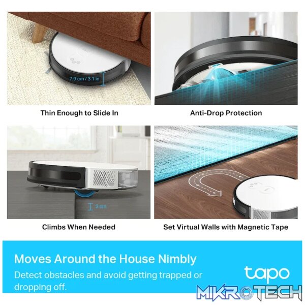 TP-Link Tapo RV10 Robot Vacuum and Mop, Gyroscope, 2600 mAh, 300 ml - Image 9