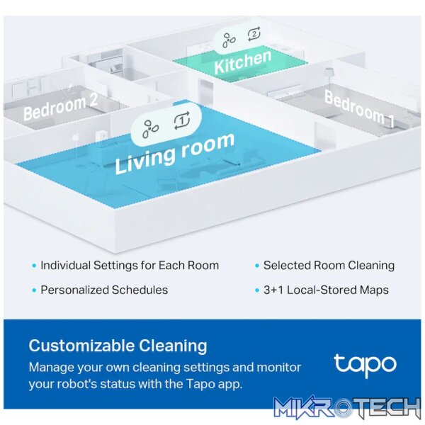 TP-Link Tapo RV20 Robot LIDAR Vacuum, 2600 mAh - Image 8