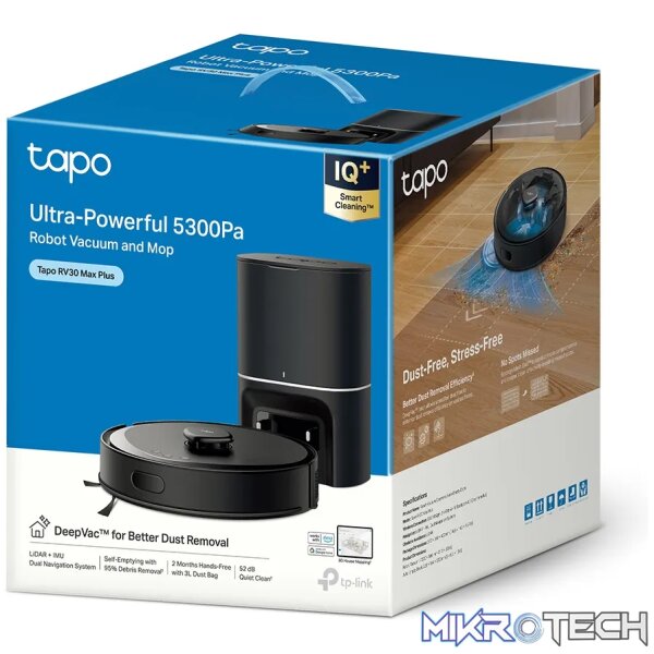 TP-Link Tapo RV30 Auto-Empty Vacuum & Mop | TP-TAPO-RV30-MAX-B - Image 4