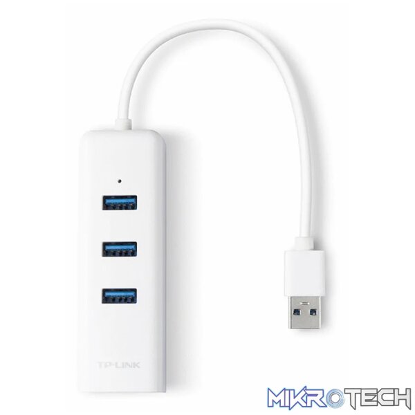 TP-Link UE330 USB 3.0 to Gigabit Ethernet Network Adapter with 3-Port USB 3.0 Hub - Image 3