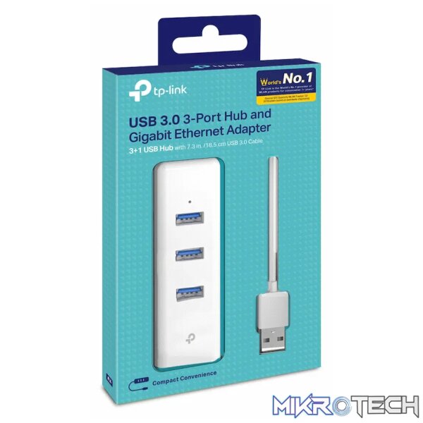 TP-Link UE330 USB 3.0 to Gigabit Ethernet Network Adapter with 3-Port USB 3.0 Hub - Image 4