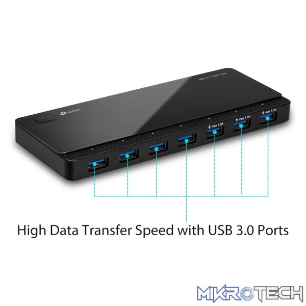 TP-Link UH700 USB 3.0 7-Port Hub with 2 Charging Ports - Image 2