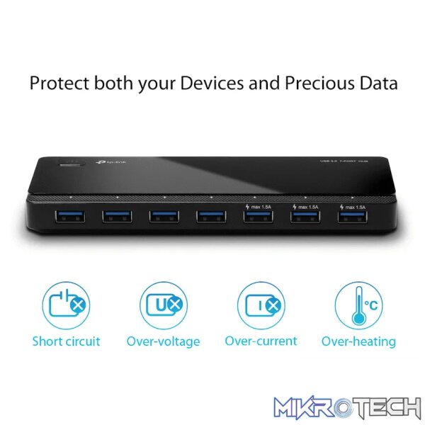 TP-Link UH700 USB 3.0 7-Port Hub with 2 Charging Ports - Image 4