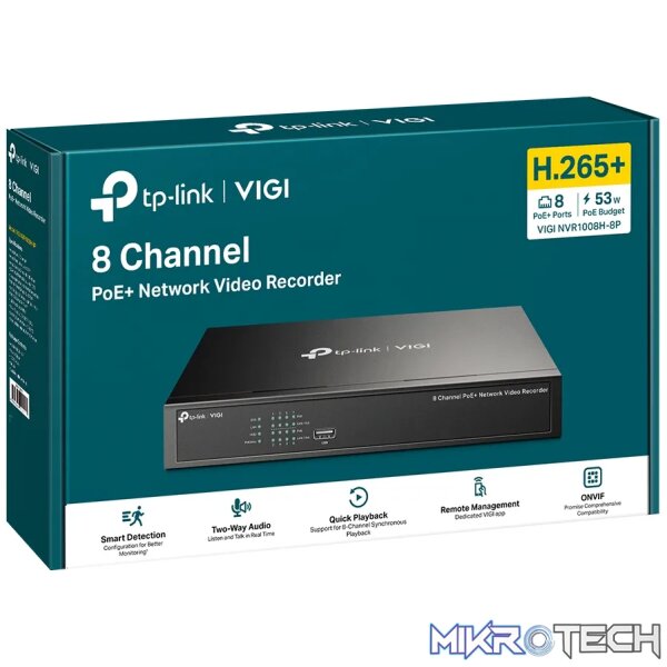 TP-Link VIGI NVR1008H 8-Channel 8MP PoE+ NVR | NVR1008H-8P - Image 3