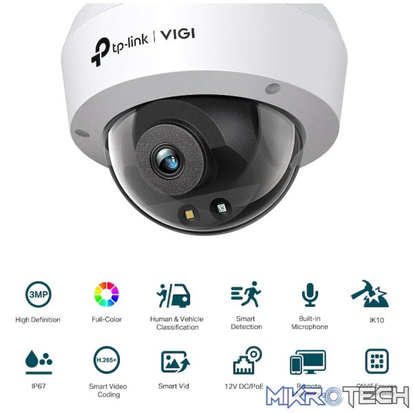 TP-Link Vigi C230 3MP 2.8mm Full-Colour Dome Network Camera - Image 2