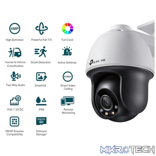 TP-Link Vigi C540 4MP 4mm Outdoor Full-Color PT Network Camera - Image 2