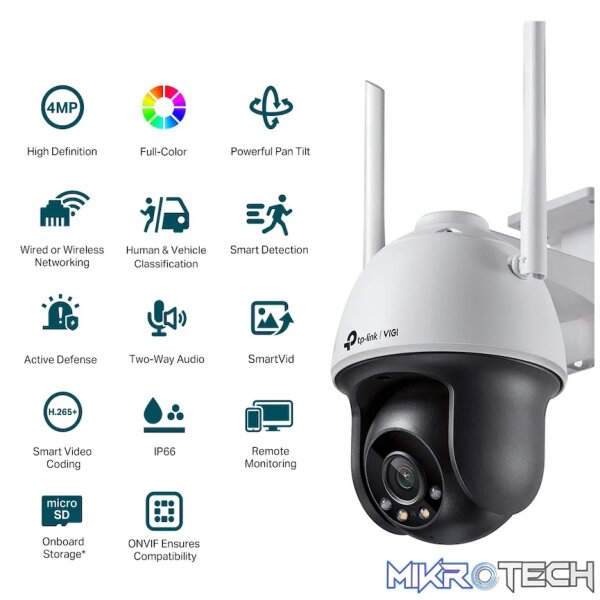 TP-Link Vigi C540-W 4MP 4mm Outdoor Full-Color Wi-Fi PT Net Camera - Image 2