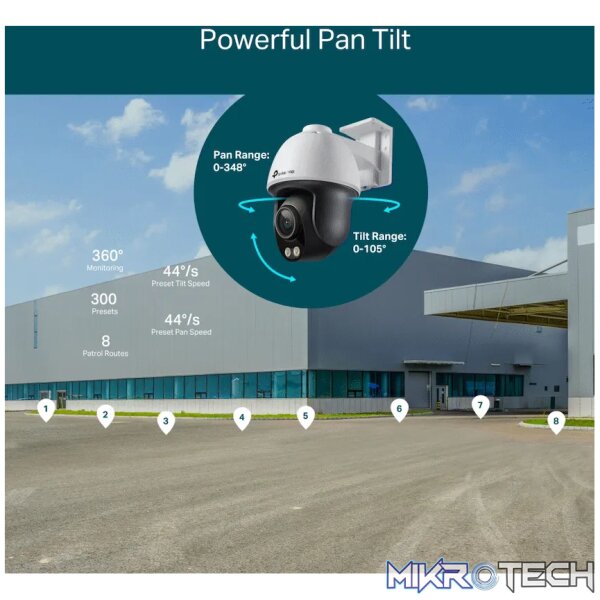 TP-Link Vigi C540S (4mm) 4MP Outdoor ColorPro Night Vision Pan-Tilt Network Camera - Image 7
