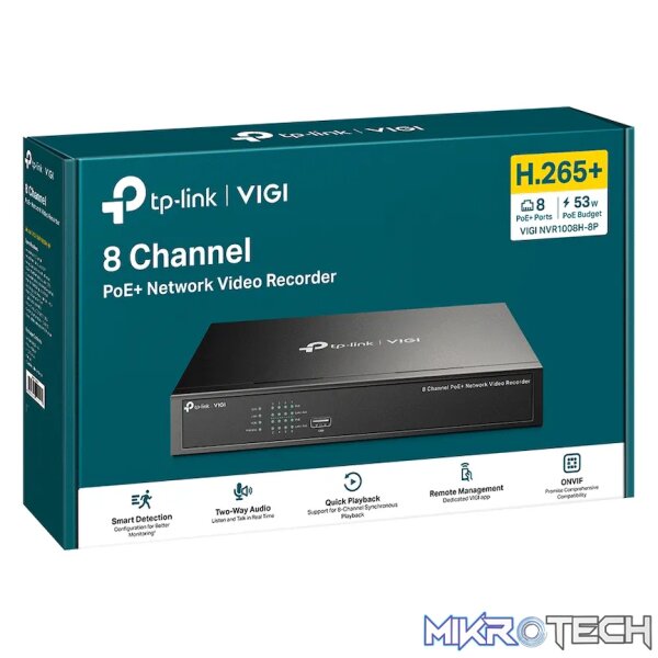 TP-Link Vigi NVR1008H-8P 8-Channel PoE+ Network Video Recorder - Image 6