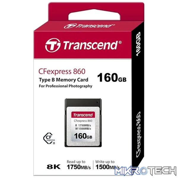TRANSCEND 160GB CFE860 CF EXPRESS TYPE B CARD READ/WRITE up to 1750/1500 MB/s - Image 3