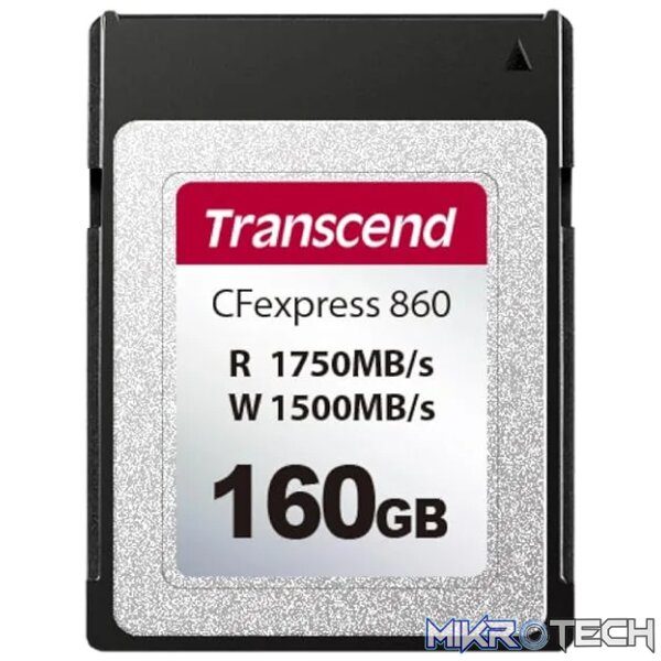 TRANSCEND 160GB CFE860 CF EXPRESS TYPE B CARD READ/WRITE up to 1750/1500 MB/s TRANSCEND 160GB CFE860 CF EXPRESS TYPE B CARD READ/WRITE up to 1750/1500 MB/s