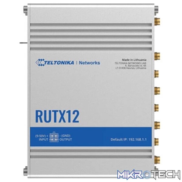 Teltonika RUTX12 Cat 6 x 2 Industrial Router Teltonika RUTX12 Cat 6 x 2 Industrial Router