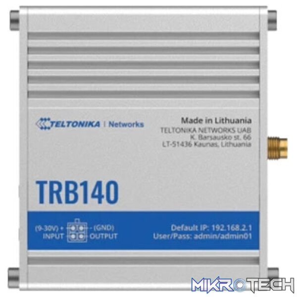 Teltonika TRB140 LTE Cat 4 Industrial Rugged Ethernet Gateway Teltonika TRB140 LTE Cat 4 Industrial Rugged Ethernet Gateway