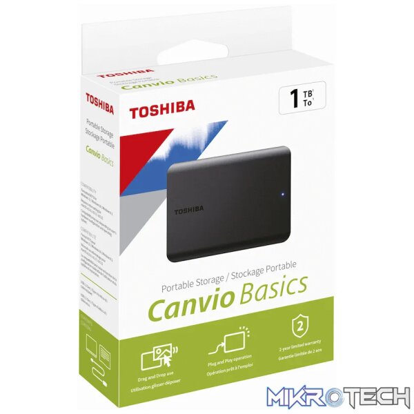 Toshiba Canvio Basics 1tb 2.5 inch USB 3.2 - Black - Image 5