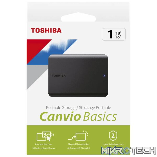 Toshiba Canvio Basics 1tb 2.5 inch USB 3.2 - Black - Image 6