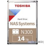 Toshiba N300 NAS Hard Drive 14tb 3.5in SATA 7200rpm 512mb CMR