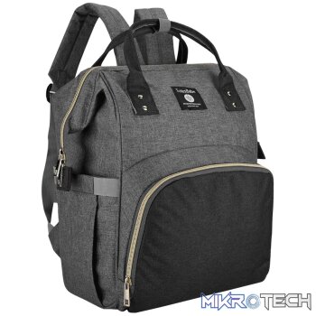 Totes Babe Alma Diaper Backpack Colourblock - Grey/Charcoal