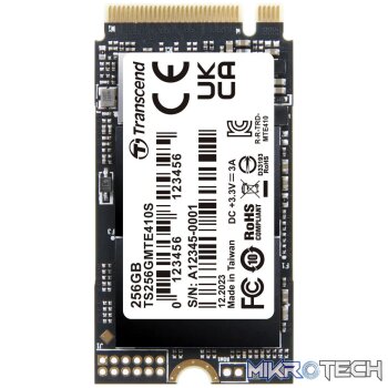 Transcend PCIe SSD 410S. SSD capacity: 256 GB